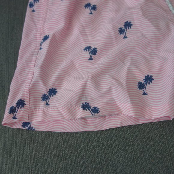 Vintage Summer Pink & White with Blue Palm Trees Size M Bathing Suit - Picture 4 of 15